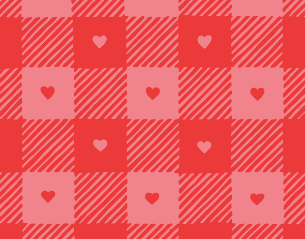 Gingham Heart Print Valentine Card