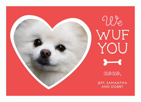 Cute Dog Custom Valentine Card