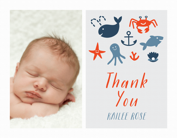 Nautical Newborn Thank You Card