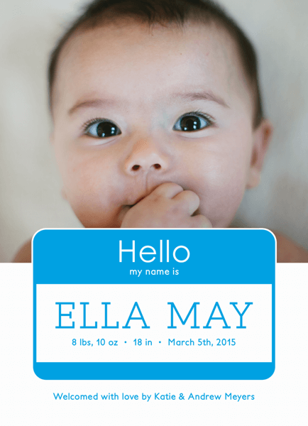 Baby Name Tag Birth Announcement