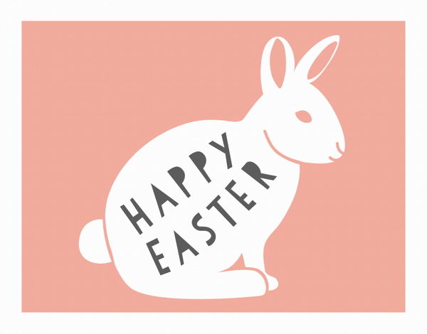 Rabbit Silhouette Easter Card