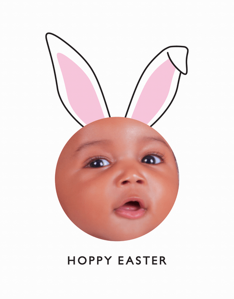 Photo Bunny Ears Easter Card