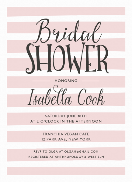 Simple Stripes Bridal Shower Invites