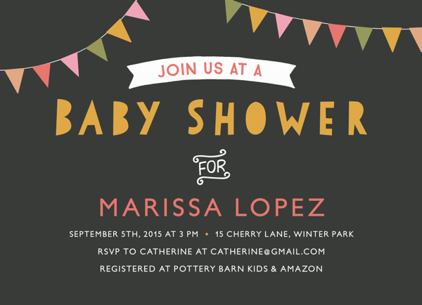 Baby Shower Invite with Multicolor Flags