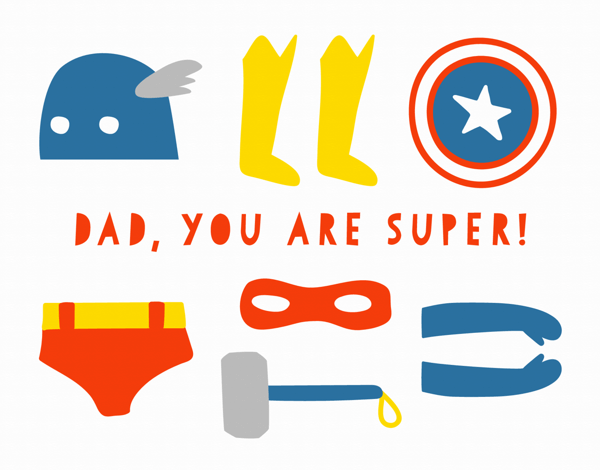 Superhero Costume Father's Day Card