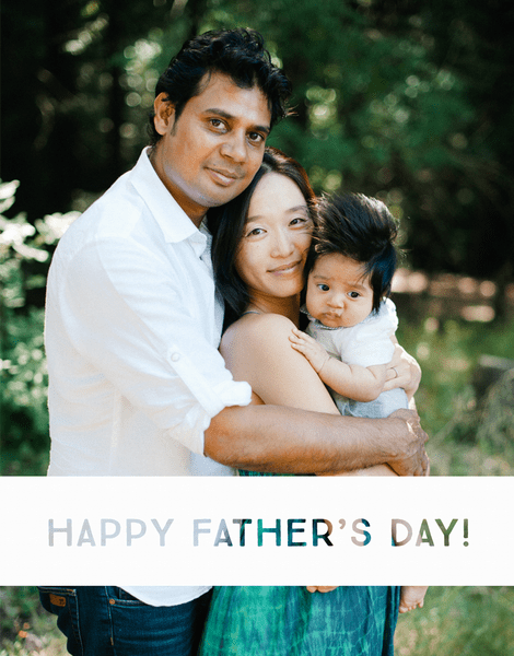 Simple White Stripe Father's Day Card