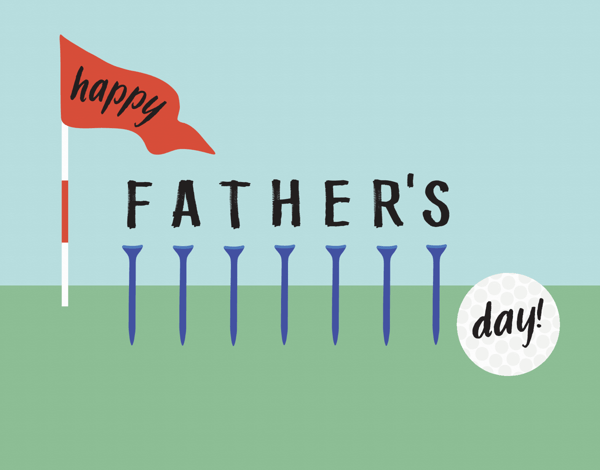 Golf Tees Father's Day Illustrated Card