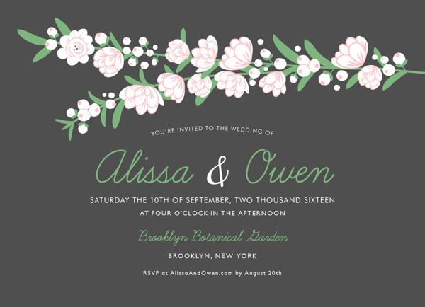 Pink and White Floral Wedding Invitation