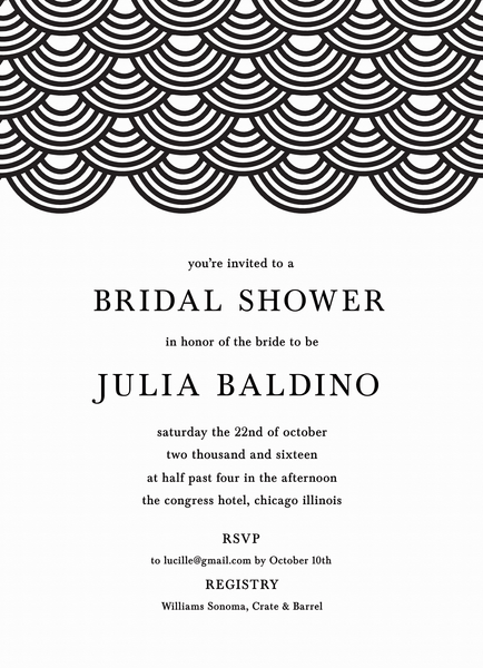 Wave Pattern Bridal Shower Invite