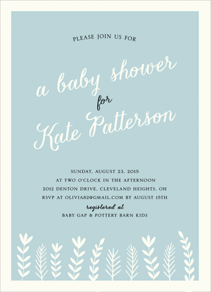 Charming Branches Baby Shower Invite