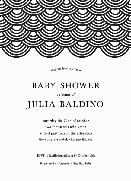 Wave Pattern Baby Shower Invite