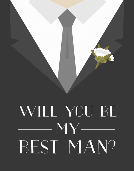 Tuxedo Will You Be My Best Man Card