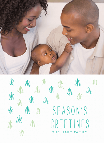 Pine Doodle Seasons Greetings Holiday Card