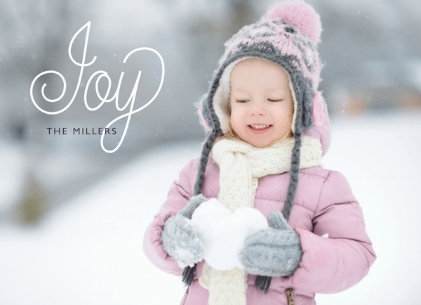Flourish Joy Overlay Photo Holiday Card