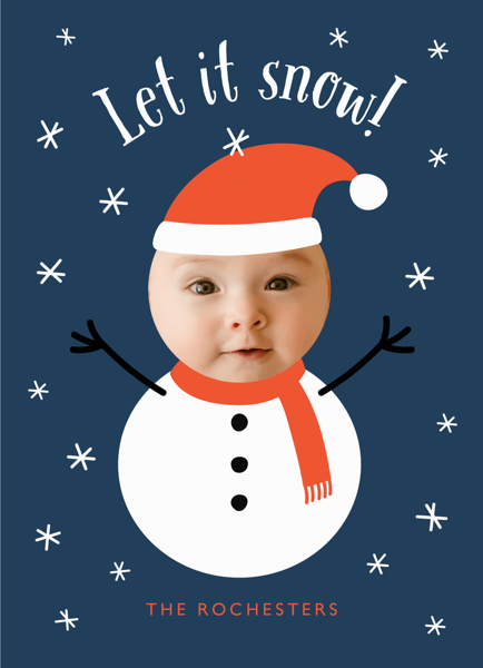Baby Snowman Custom Photo Holiday Card
