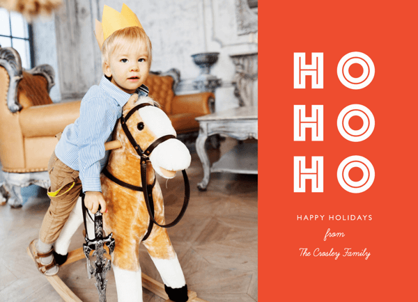 Simple Ho Ho Ho Photo Holiday Card