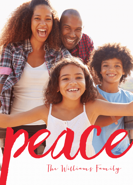 Peace Brush Shape Photo Holiday Card