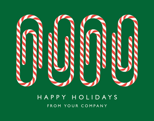 candy cane business holiday greeting card