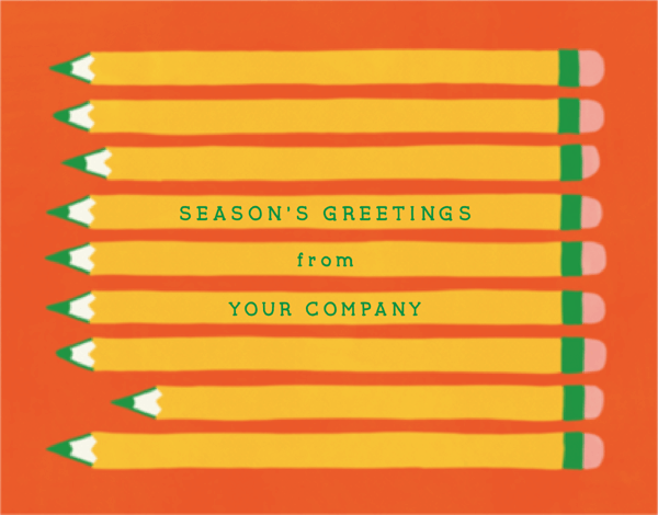 Hand Drawn Pencils Business Holiday Card