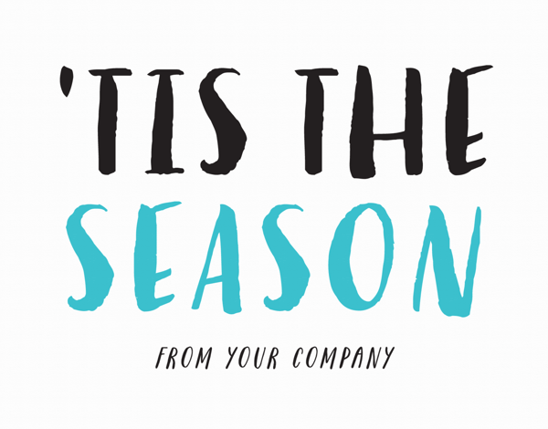hand lettered tis the season company holiday greeting