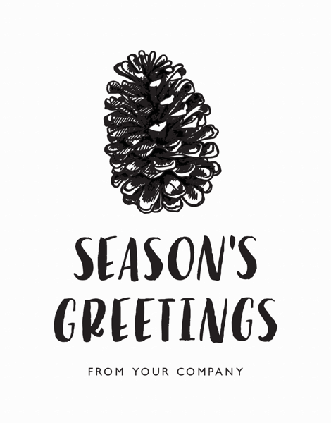 modern black and white business holiday card