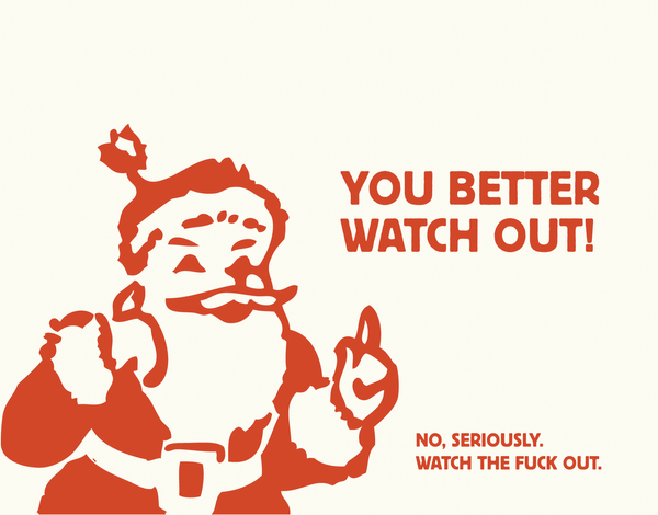 Santa Watch Out Holiday Card