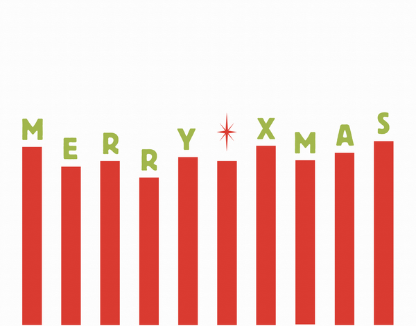 Merry Xmas Note with Red Lines