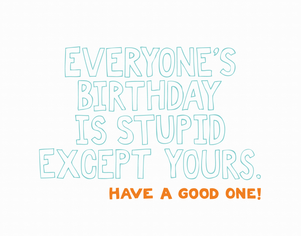 Sarcastic Stupid Birthday Card