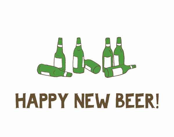 Beer Bottle New Year's Card