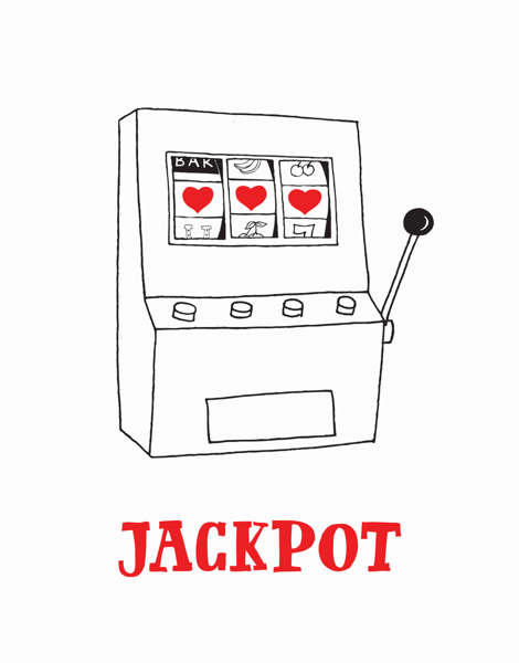 Jackpot Hearts Valentine Card