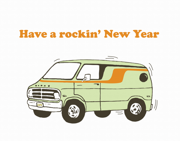 Minivan Rockin' New Years Card