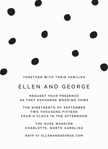 Black Dots Wedding Invitation
