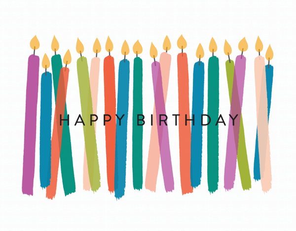 Colorful Birthday Candles Greeting Card