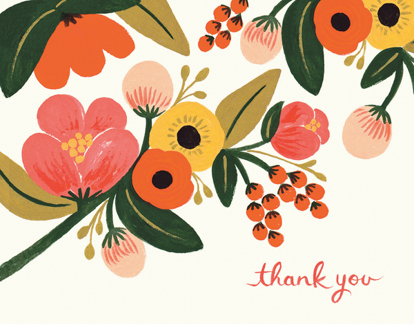 Hand Painted Garden Thank You Card