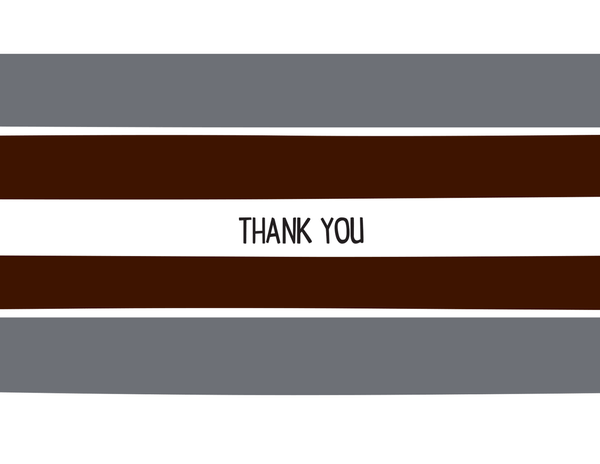 Graphic Grey Stripes Thank You Card