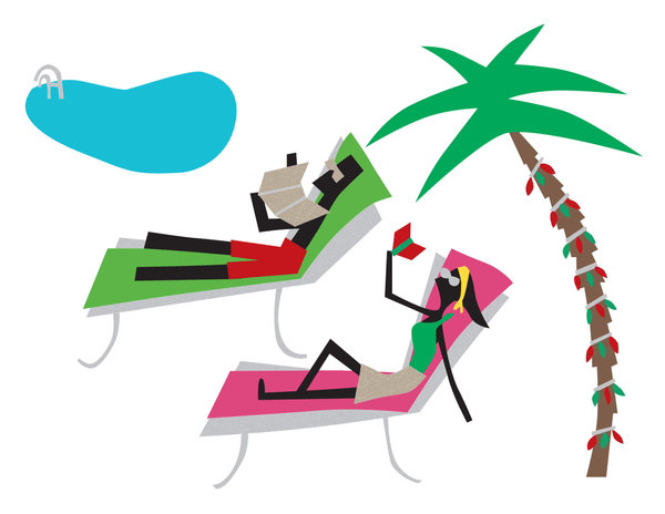 Poolside Holiday Card