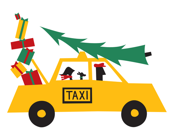 Shopping Taxi Holiday Card
