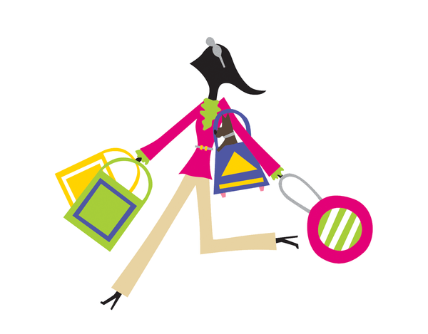 Colorful Shopping Girl Stationery