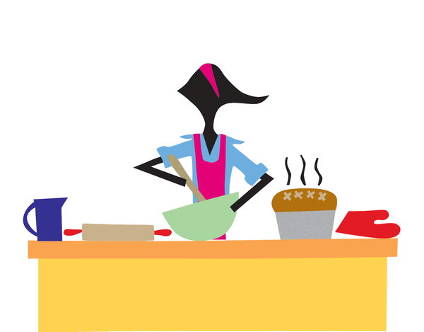 Colorful Baker in Kitchen Stationery