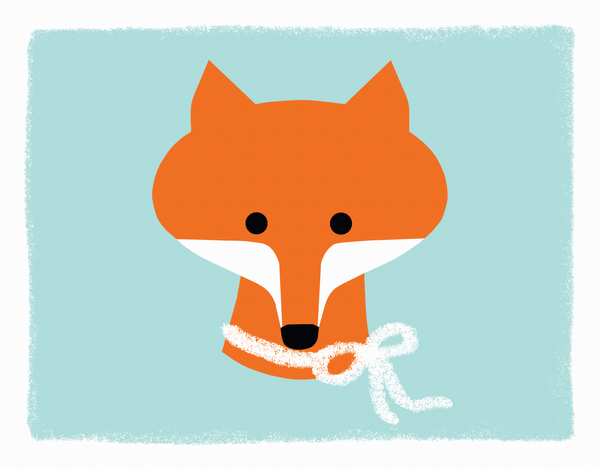 Fox with Bow Stationery