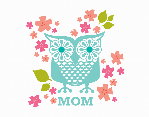 Floral Owl Mother's Day Card