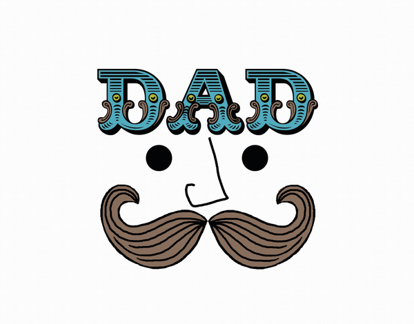Quirky Mustache father's day card