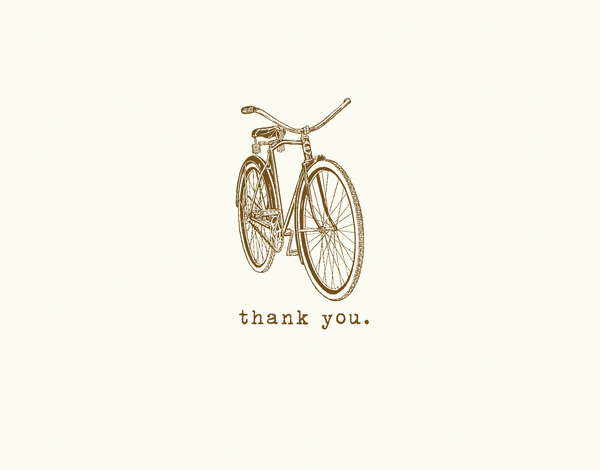 Minimal Vintage Bicycle Thank You Card