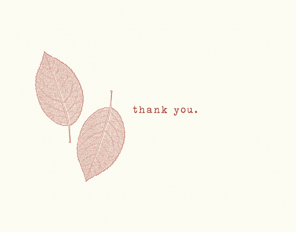 Red Leaves Thank You Card