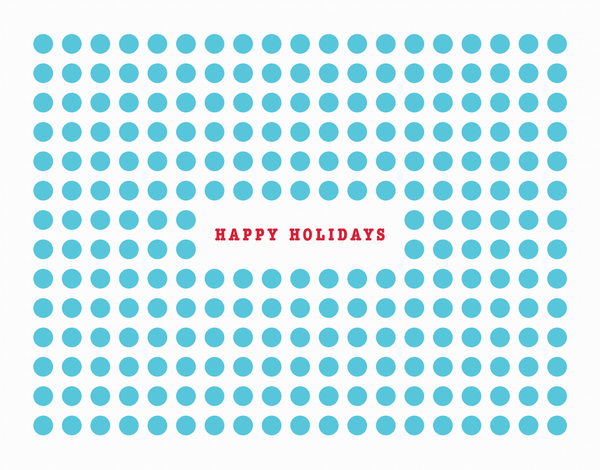 Blue Polka Dot Holiday Card