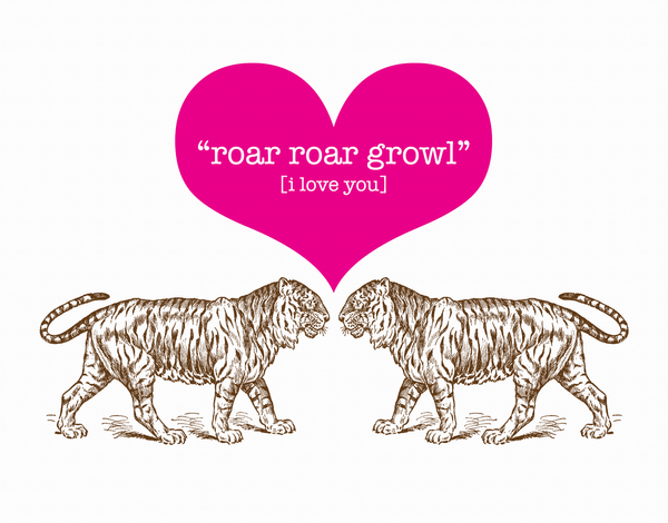 Tiger Growl Love Card