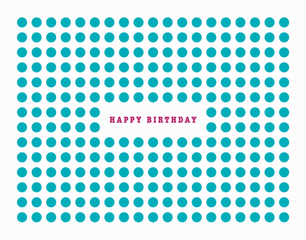 Aqua Dot Patterned Birthday Card