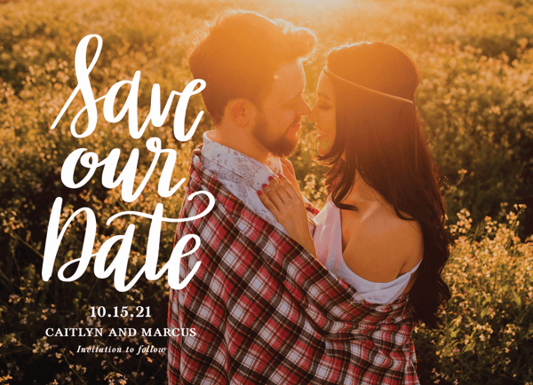 Stacked Script Save Our Date