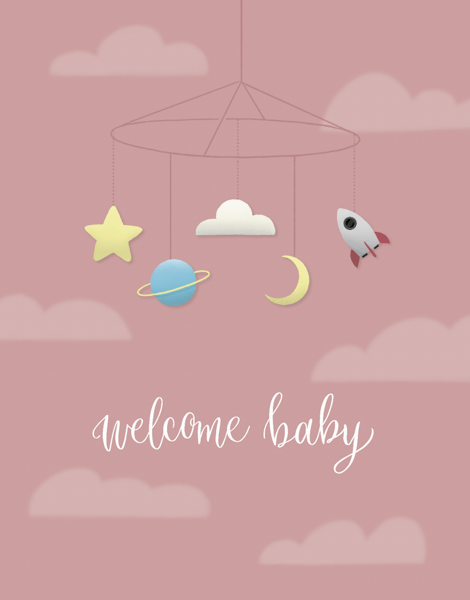 Welcome Baby Pink
