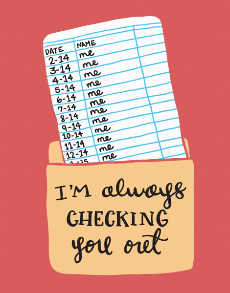 Funny Checking You Out Love Card